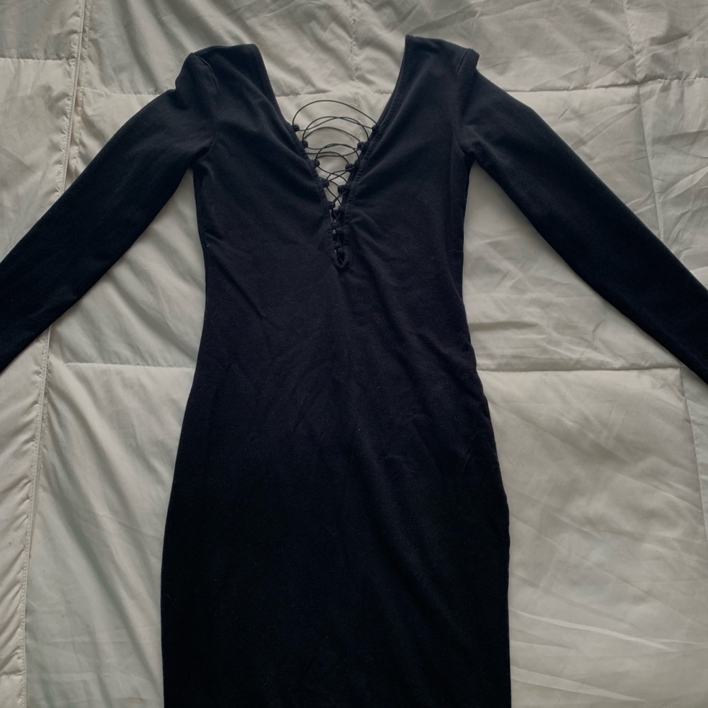 Long sleeve body con dress